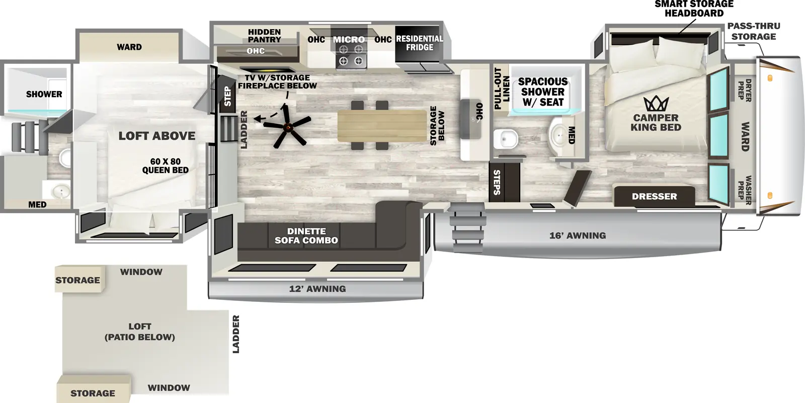 Sabre 36DBB Floorplan